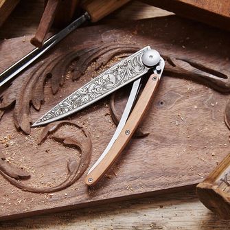 Deejo затваряне нож Татуировка Art Nouveau хвойна дърво