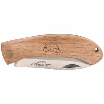 Детско джобно ножче Herbertz 6 см, букова дървесина, мотив делфин
