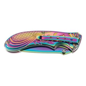 Едноръко джобно ножче Herbertz Rainbow 8 см, неръждаема стомана с титаниево покритие, преливащо