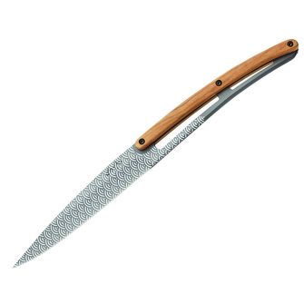 Deejo комплект от 6 ножа матово сиво острие дизайн от маслиново дърво Geometry