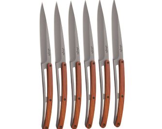 Deejo комплект от 6 ножа Таблица сив титан коралово дърво