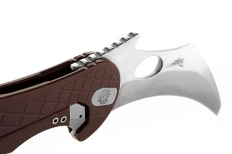 Нож тип KARAMBIT на Lionsteel, разработен в сътрудничество с Emerson Design. L.E. ONE 1 A ES Земя Кафяво/каменна мивка