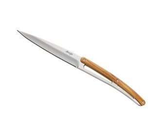 Deejo комплект от 6 ножа Маса от маслиново дърво с висок гланц, зъб.острие