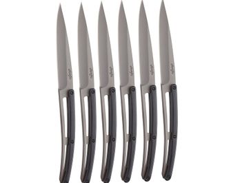 Deejo комплект от 6 ножа Таблица сив титан абанос дърво