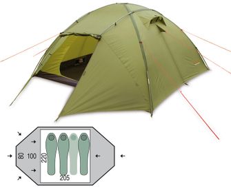 Дюралуминиева палатка Pinguin Tornado 3, зелена