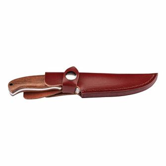 Универсален нож за колан Herbertz 9 cm, дамаск, дърво кокоболо, кожена калъфка