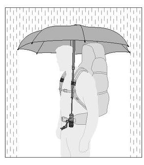 EuroSchirm teleScope handsfree UV Телескопичен чадър за трекинг с приставка за раница, остриета