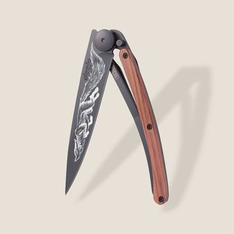 Deejo Сгъваем нож Татуировка Black coralwood Fox