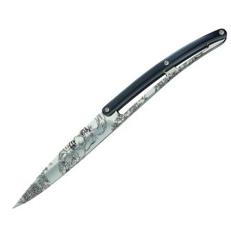 Deejo комплект от 6 ножа лъскаво острие дръжка черен ABS дизайн Toile de Jouy