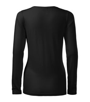 Malfini Slim дамска тениска с дълъг ръкав, черна