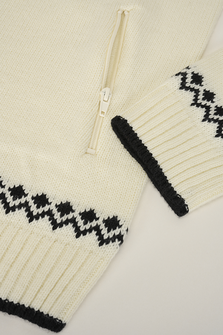Пуловер Brandit Norwegian със закопчаване с цип, бял