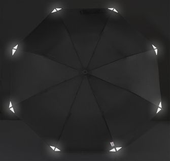 EuroSchirm teleScope handsfree UV Телескопичен чадър за трекинг с приставка за раница, черен, отразяващ
