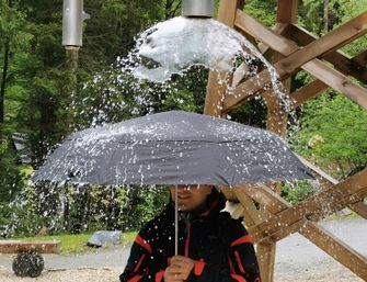 Origin Outdoors Ветроустойчив компактен чадър Wind-Trek с полюси от фибростъкло и тефлоново покритие L черен