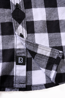 Детска риза Brandit с дълъг ръкав бяло черно