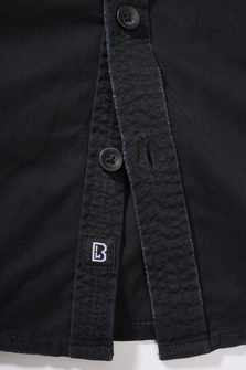 Брандирана женска риза с дълъг ръкав, черна