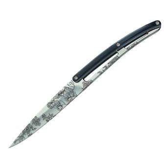 Deejo комплект от 6 ножа лъскаво острие дръжка черен ABS дизайн Toile de Jouy