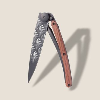 Нож за затваряне Deejo Татуировка черно коралово дърво Art Déco