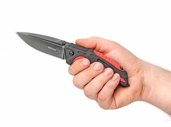 Böker Plus Savior 1 спасителен нож 8,4 cm, черно-червен, пластмасов, гумен, найлонова обвивка