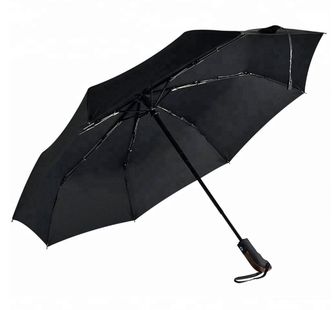 Origin Outdoors Ветроустойчив компактен чадър Wind-Trek с полюси от фибростъкло и тефлоново покритие L черен