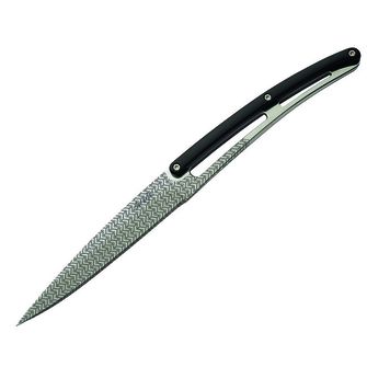 Deejo комплект от 6 ножа лъскаво острие назъбено острие дръжка черен ABS дизайн геометрия
