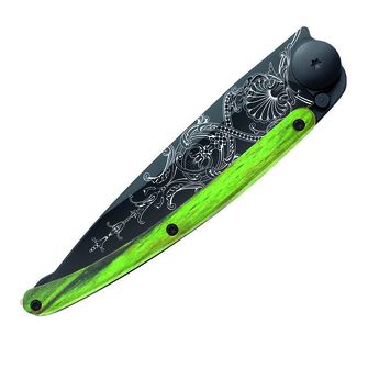 Нож за затваряне Deejo Black tattoo green beech Versailles