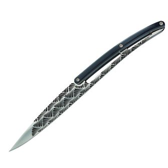 Deejo комплект от 6 ножа с лъскаво острие и дръжка от черен ABS дизайн Art Deco