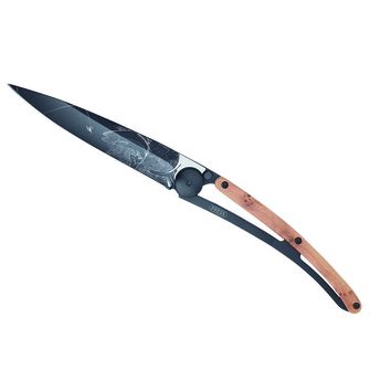 Нож за затваряне Deejo Природа черно дърво от хвойна Пъстърва