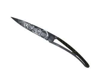 Нож за затваряне на Deejo Horlogerie черен въглероден часовникар