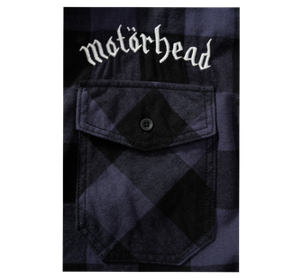 Карирана тениска Brandit Motörhead с дълъг ръкав, черно-сиво