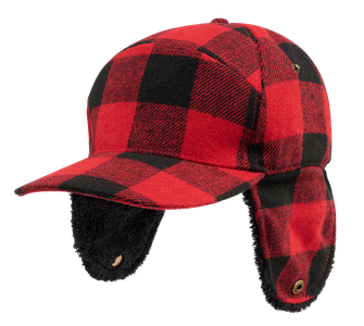 Brandit Lumberjack зимна шапка, червено-черна