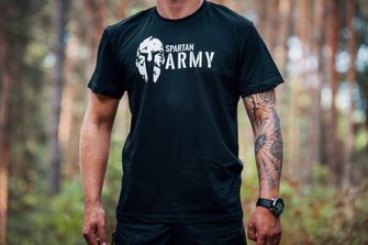 DRAGOWA Тениска с къс ръкав Spartan Army, черна, 160 г/м2