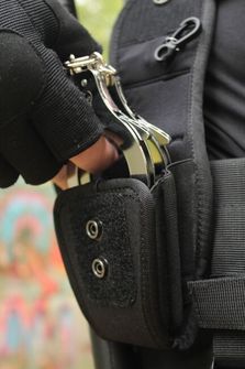 MFH Полицейски белезници с два ключа хром