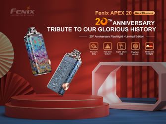 Титаниево фенерче Fenix Apex 20, с цветовете на дъгата