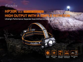Fenix Акумулаторен LED челник ​​HP30R V2.0, черен