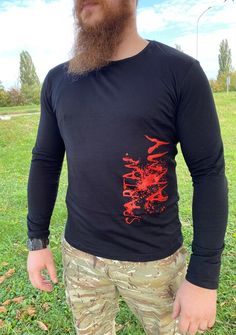 DRAGOWA FIT-T Тениска с дълъг ръкав Redwar, черна, 160 г/м2