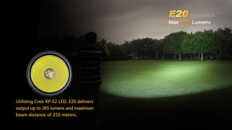 LED фенерче Fenix E20 XP-E2, 265 лумена