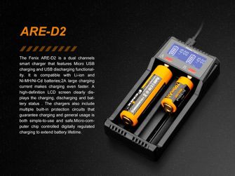 Fenix USB зарядно устройство ARE-D2 (Li-ion, NiMH)