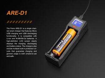 Fenix USB зарядно устройство ARE-D1 (Li-ion, NiMH)