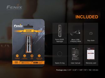 Мини фенерче Fenix ​​E02R - кафяво