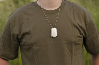 MFH Dog-Tags военни медальони, матова неръждаема стомана с верижка