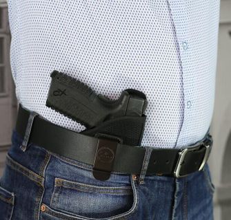 Falco Найлонов дишащ IWB калъф за скрито носене на оръжие Glock 26, черен, десен