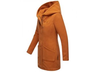 Marikoo MAIKOO Женско зимно палто с качулка, ръждива канела