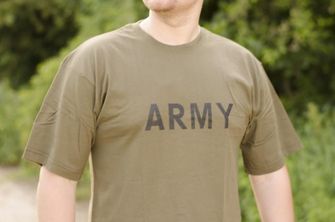 MFH Тениска с надпис Army, маслиненозелена, 160 г/м2