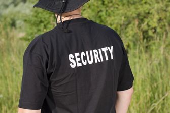 MFH Тениска с надпис Security, черна, 160 г/м2