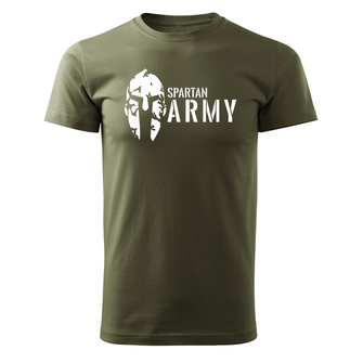 DRAGOWA Тениска с къс ръкав Spartan Army, маслиненозелена, 160 г/м2