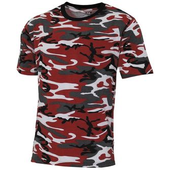 MFH Американска тениска Streetstyle, червено-камуфлажна
