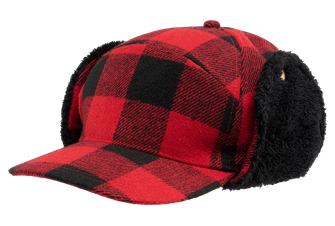 Brandit Lumberjack зимна шапка, червено-черна