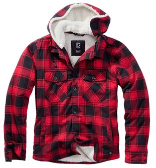 Brandit Lumberjacket яке с качулка, червено-сиво