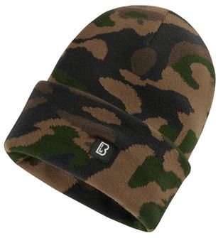 Brandit Rack удължена плетена шапка, горски камуфлаж