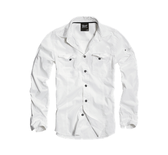 Брандит Slim Fit риза с дълъг ръкав, бяла